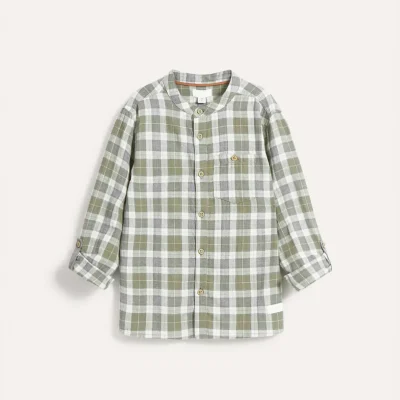 Kids Green/White Checked Shirt